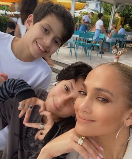 The Instagram post was shared by Jennifer Lopez with her kids. 